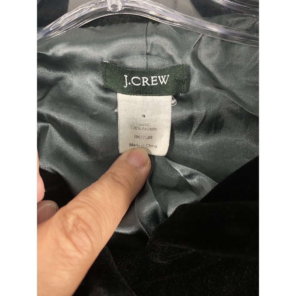 J.Crew Velvet Jacket Women's Sz M Black Preppy Classic CHECK SIZE‎ - Picture 8 of 13